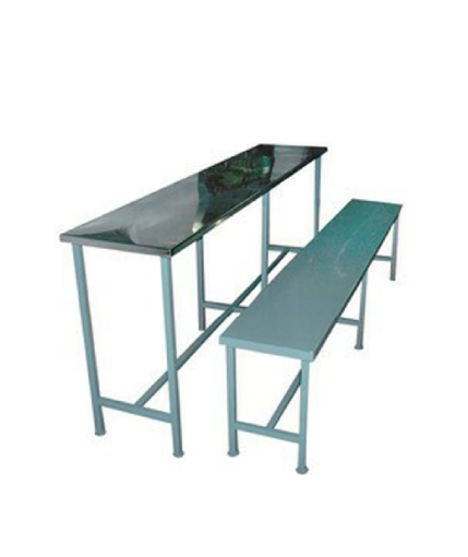 Three-Seater Steel Desk & Bench Set