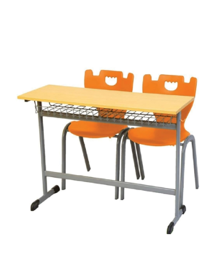 Captain Series 2-Seater Orange Desk & Chair Set
