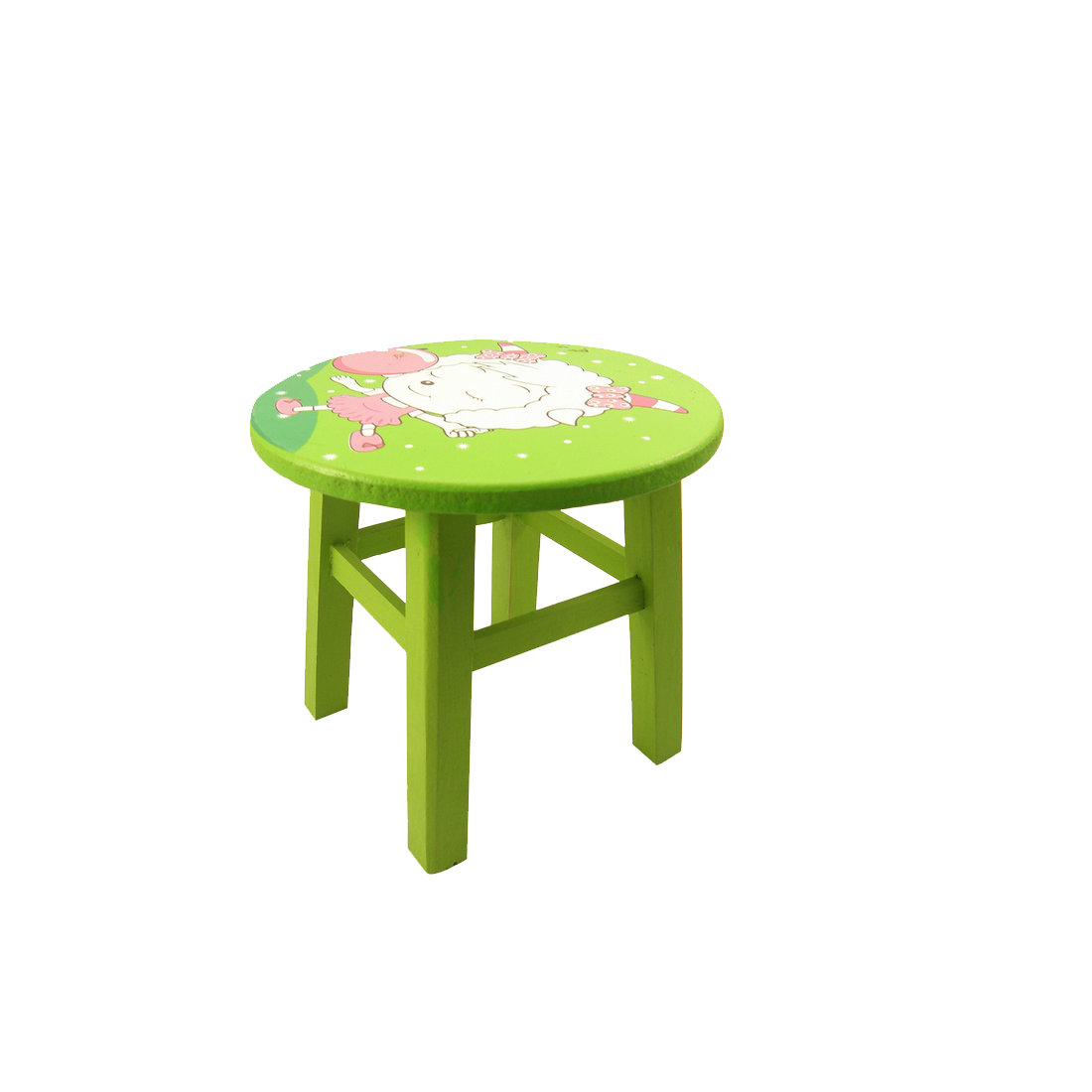 green wooden stool