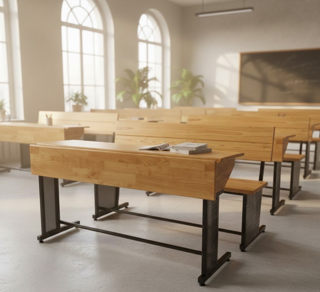 Four-Seater RubWood Study Station